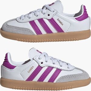 NWOT Adidas Toddler Samba Sneakers - White/Purple/Gum